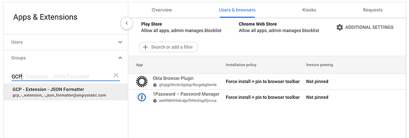 Deploy Chrome Extensions to Users using Okta